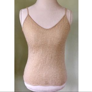 Oscar de la Renta Gold Camisole Top L (12) NWT!